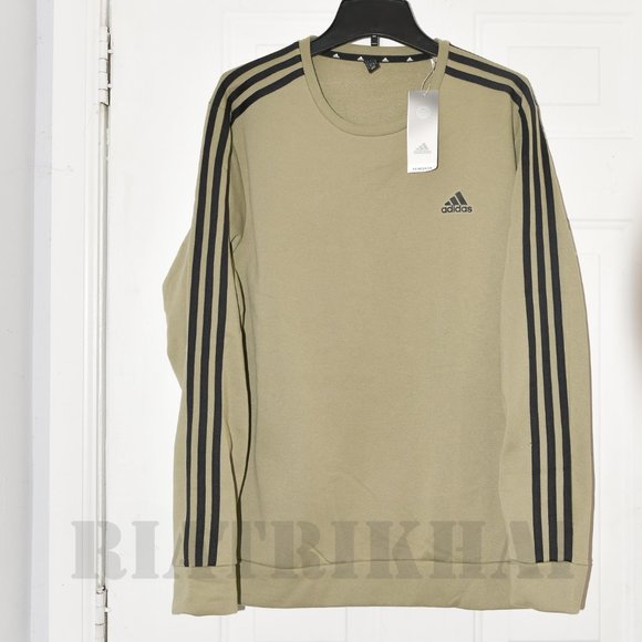 GREEN NWT Men Crewneck Sweater Sweatshirt Adidas - Picture 3 of 9